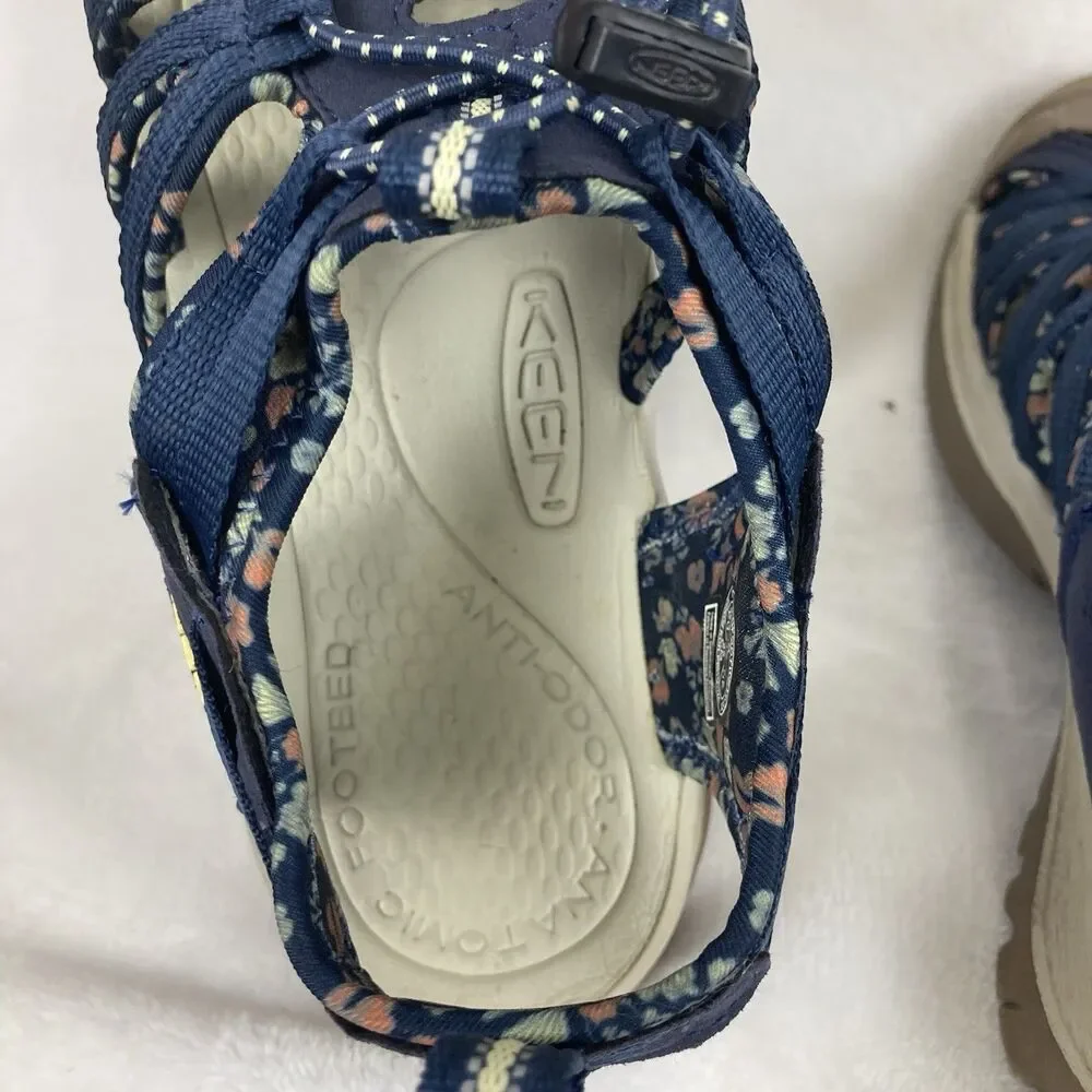 KEEN Sandals Women’s Size 8 Navy Blue Floral Outdoor Shoes Waterproof Hiking